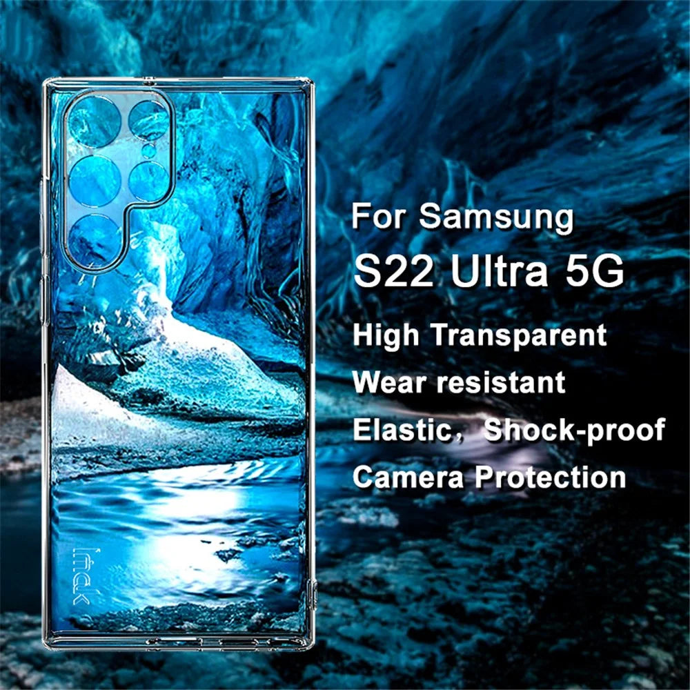 IMAK UX-5 Series for Samsung Galaxy S22 Ultra 5G Back Case, Crystal Clear Soft TPU Shockproof Anti-Scratch Phone Cover - 3