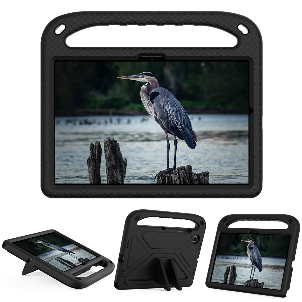 For Samsung Galaxy Tab A8 10.5 (2021) / A8 10.5 (2022) Anti-drop Anti-scratch Hand-hold Grip EVA Tablet Case with Foldable Kickstand - Black - 4