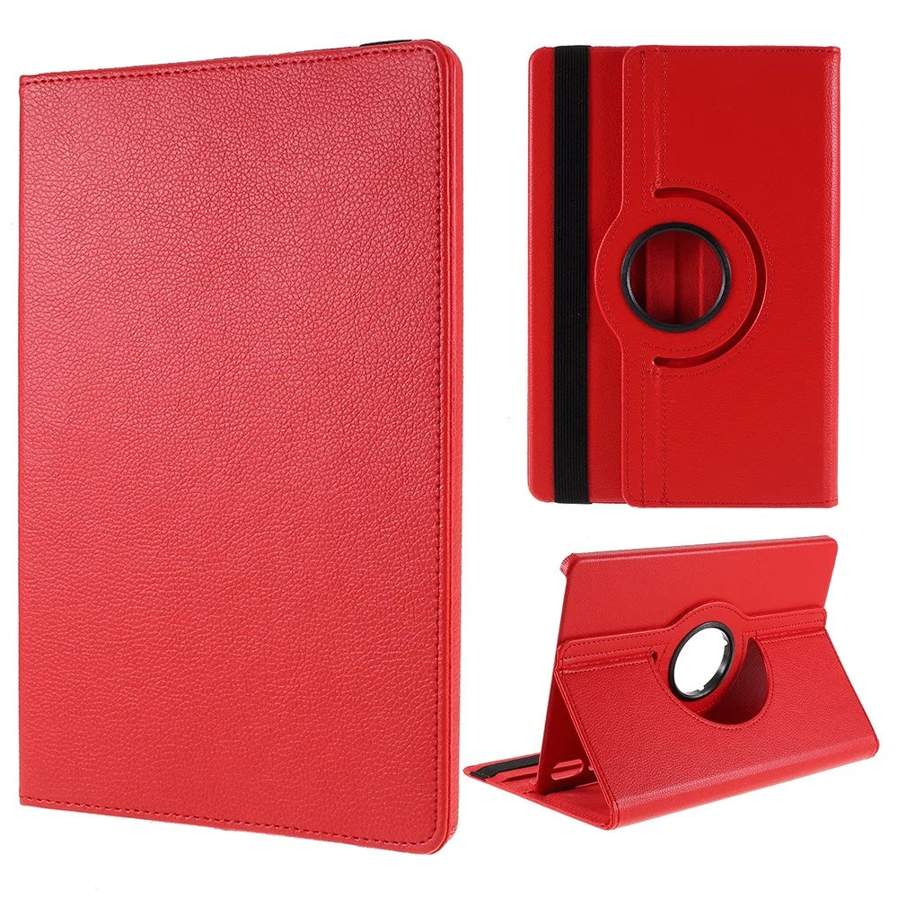360 Degree Rotary Stand Tablet Case for Samsung Galaxy Tab S10+ / S9+  / S8+ / S7+ / S7 FE PU Leather + PC Cover Shell - Red - 1