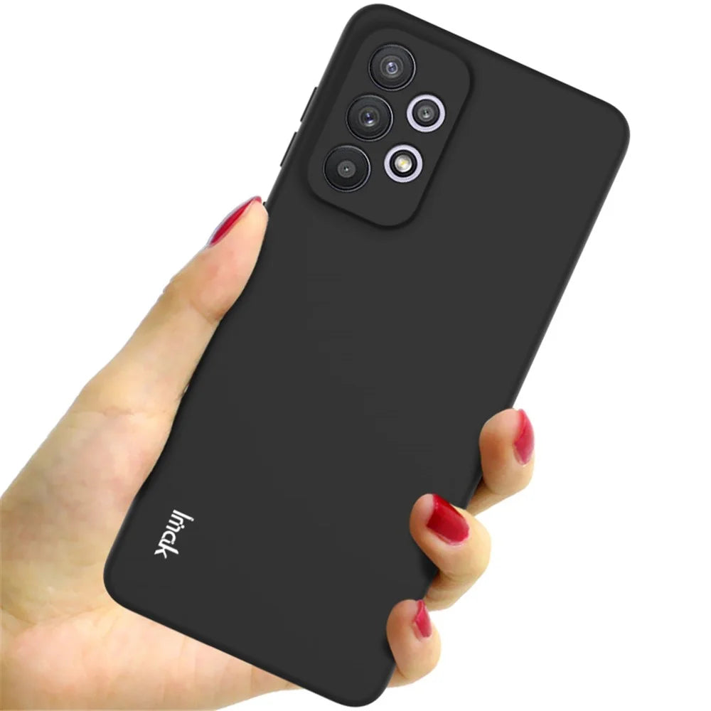 IMAK UC-2 Series for Samsung Galaxy A33 5G Slim Fit Light Solid Color Soft TPU Mobile Phone Case Shell - Black - 4