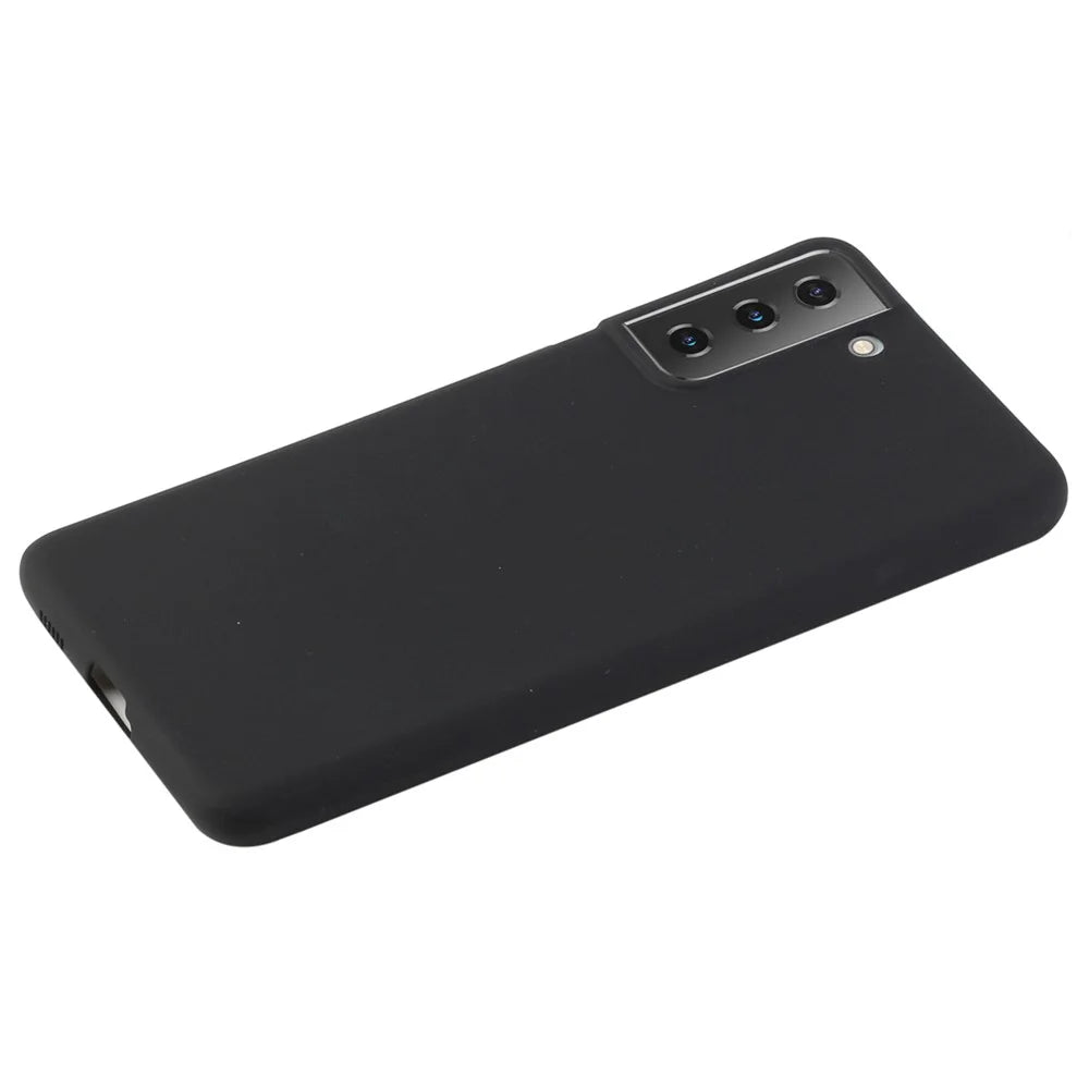 For Samsung Galaxy S22 5G Soft TPU Ultra-Thin Phone Back Cover Light Protective Matte Finish Coating Case - Black - 2