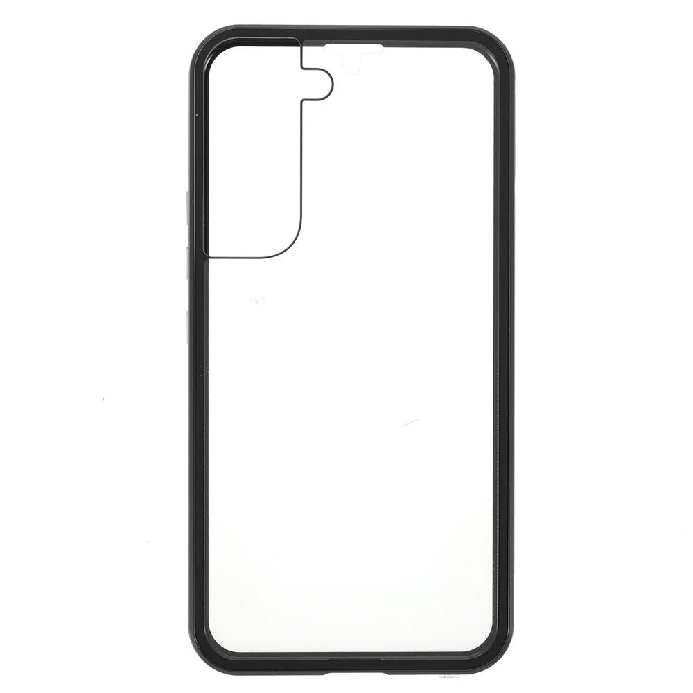 For Samsung Galaxy S22 5G Aluminium Alloy Frame + Double-sided Tempered Glass Phone Case Full Coverage Mobile Phone Cover - Black - 3