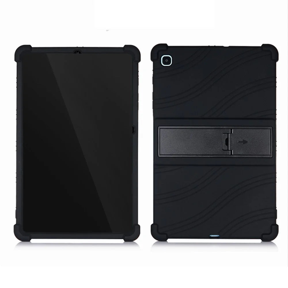 For Samsung Galaxy Tab S6 Lite (2020) P615 P610 / (2022) / (2024) Silicone Tablet Case with Kickstand  - Black - 2