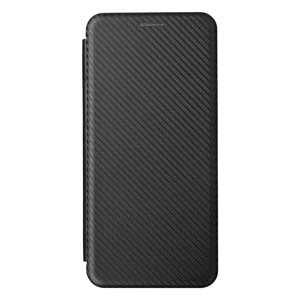 For Samsung Galaxy A23 4G / 5G (Global Version) Carbon Fiber Texture PU Leather Flip Case Card Holder Magnetic Absorption All-Inclusive Stand Cover - Black - 2
