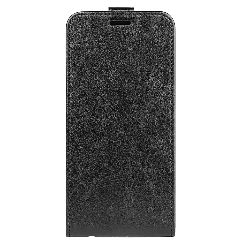 For Samsung Galaxy A23 4G / 5G (Global Version) Crazy Horse Texture PU Leather Vertical Flip Case Card Holder Phone Shell - Black - 2