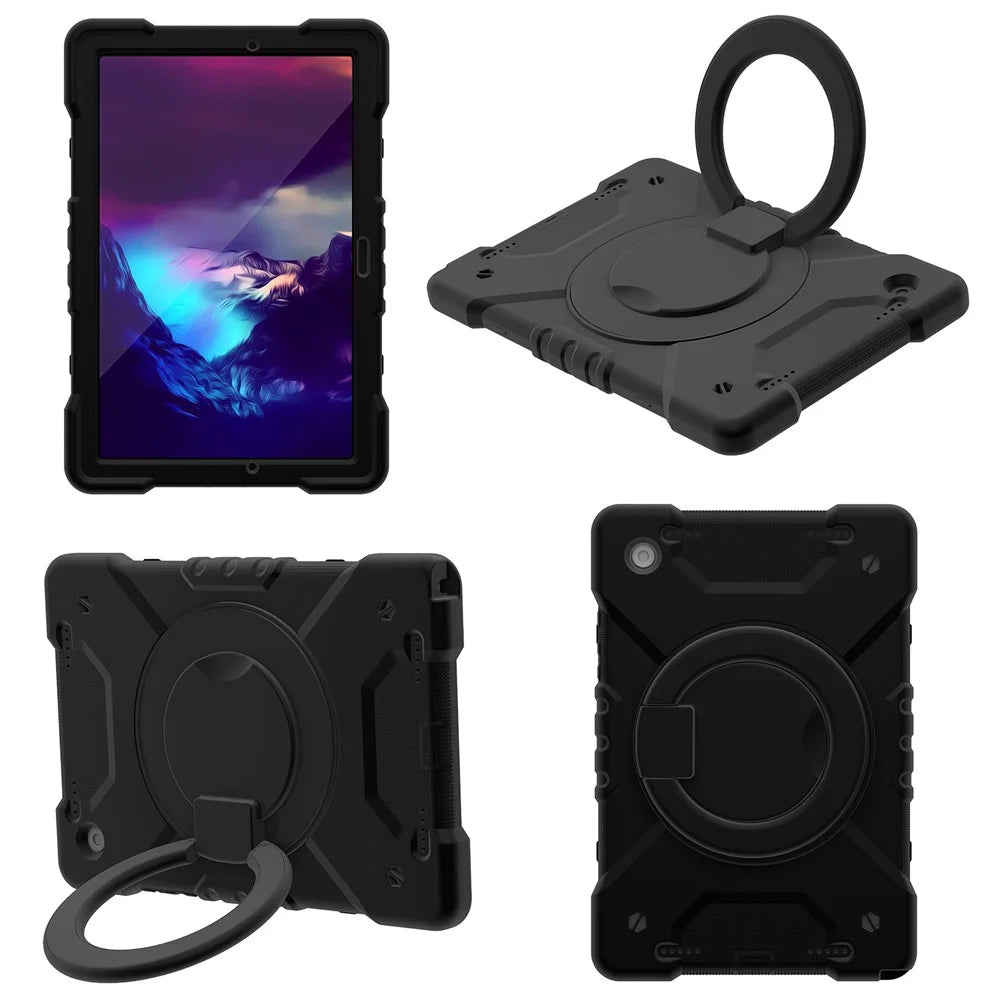 For Samsung Galaxy Tab A8 10.5 (2021) / (2022) Rotary Kickstand Anti-drop Tablet Case Hybrid PC + Silicone Cover with Shoulder Strap - All Back - 7