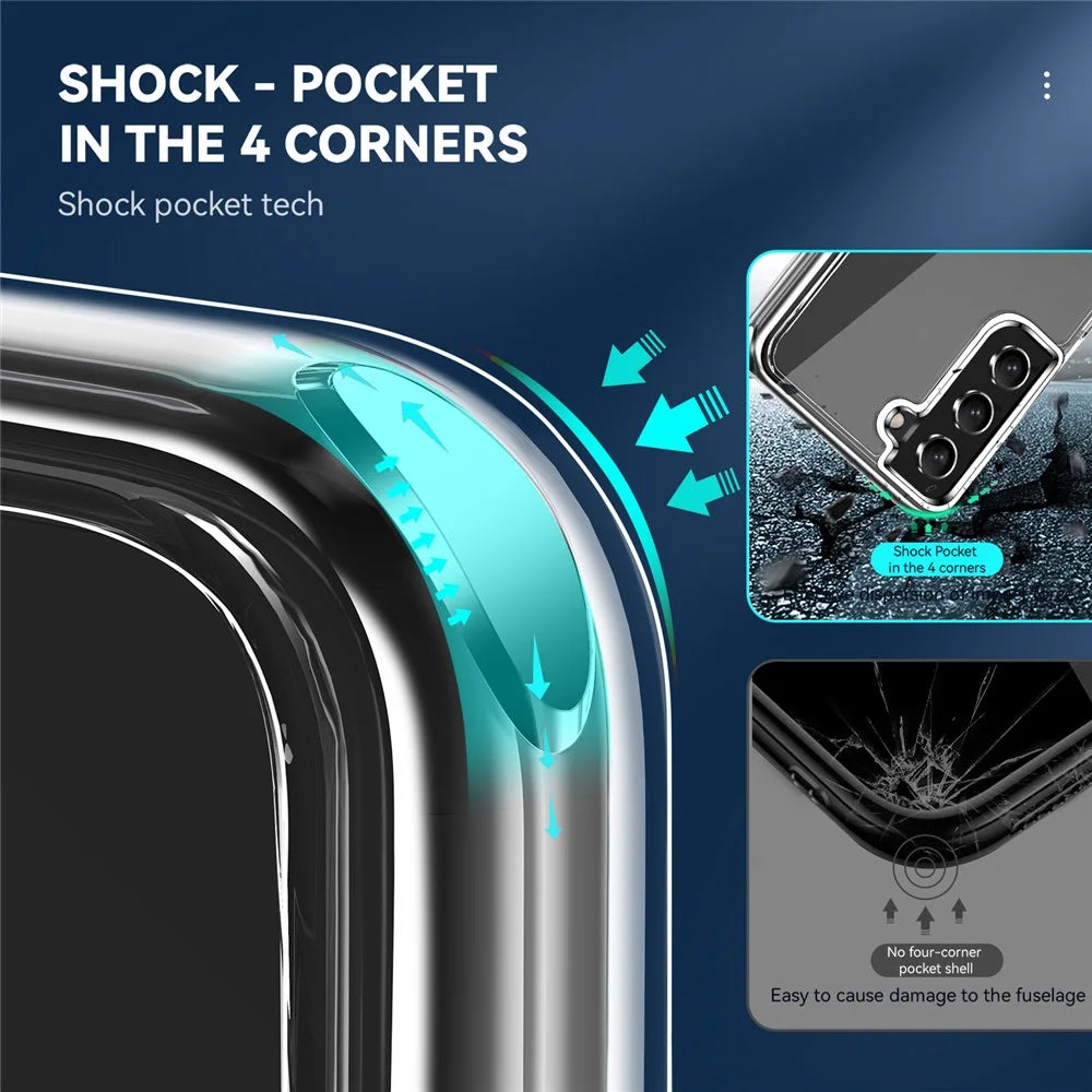 Electroplating Crystal Clear Hybrid Phone Cover for Samsung Galaxy S21 Fan Edition / FE 5G, Corner Cushions TPU + PC Mobile Phone Accessory - 4