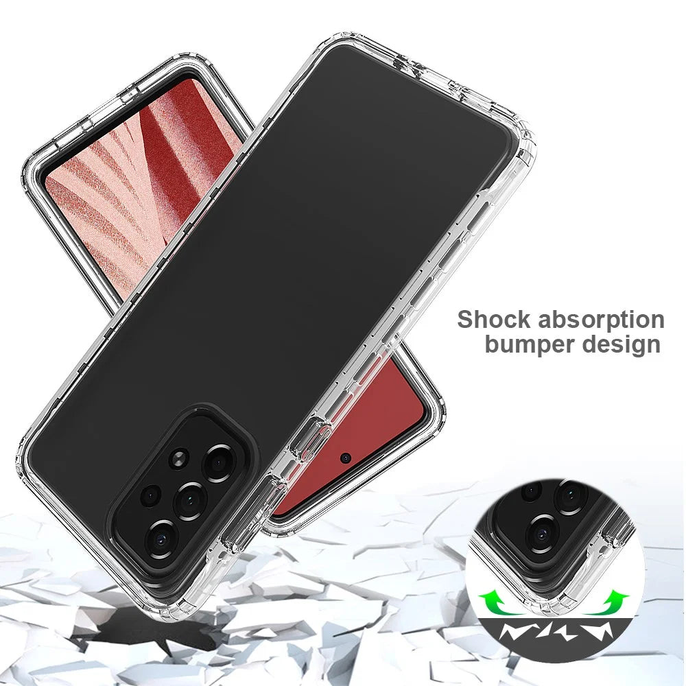 For Samsung Galaxy A73 5G Gradient Color Soft TPU + Hard PC Dual-layer Protection Phone Case Cover - Gradient Purple - 3