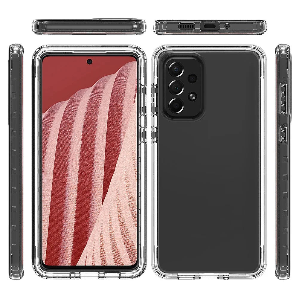 For Samsung Galaxy A73 5G Gradient Color Soft TPU + Hard PC Dual-layer Protection Phone Case Cover - Gradient Purple - 6