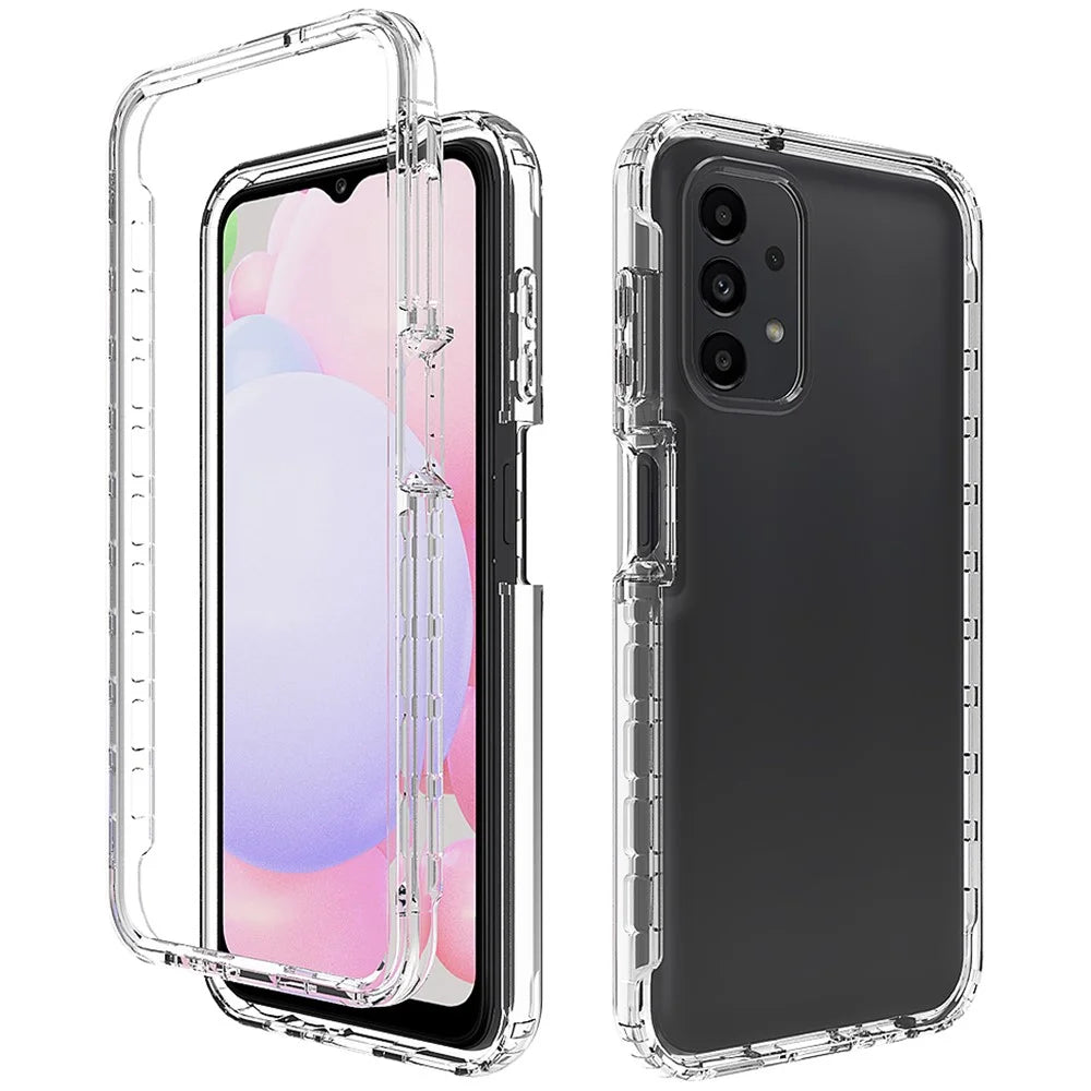 For Samsung Galaxy A13 4G Gradient Color Transparent TPU + PC Anti-drop Phone Case Shell - Transparent - 1
