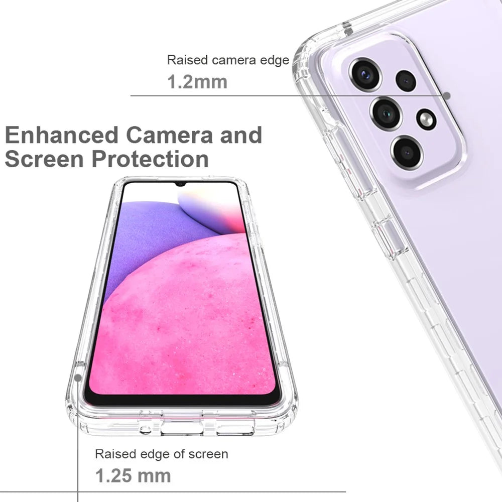 For Samsung Galaxy A33 5G Reinforced Corner Shock Absorbing Phone Case Gradient Color TPU + PC Protective Cover - Transparent - 2