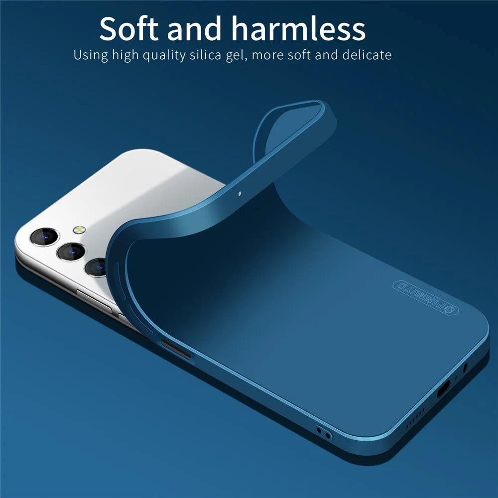 PINWUYO Precise Cutout Case for Samsung Galaxy A13 5G / A04s 4G (164.7mm) Soft TPU Anti-Scratch Protective Cover - Blue - 3