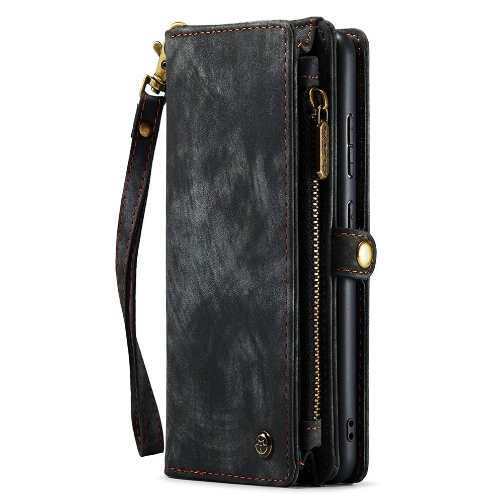 CASEME 008 Series for Samsung Galaxy A53 5G Detachable 2-in-1 PU Leather Phone Case Wallet Stand Magnetic Clasp Protective Cover - Black - 2