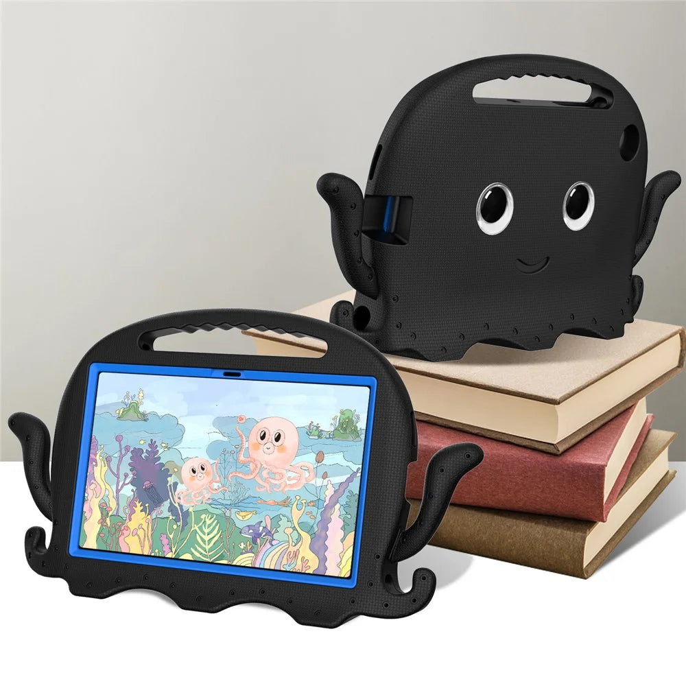 For Samsung Galaxy Tab A7 10.4 (2022) / (2020) Octopus EVA Tablet Case Pen Slot Design Shockproof Cover with Handle - Black - 4