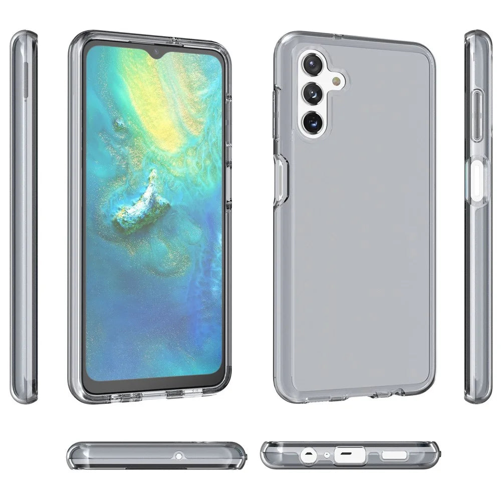For Samsung Galaxy A13 5G Clear Crystal Phone Case Anti-Scratch Hard PC Soft TPU Well-Protected Cover - Grey - 6
