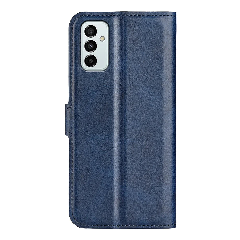 For Samsung Galaxy M23 5G/F23 5G Anti-slip Textured PU Leather Cover Stand Feature Magnetic Closure Shockproof Flip Wallet Case - Blue - 6