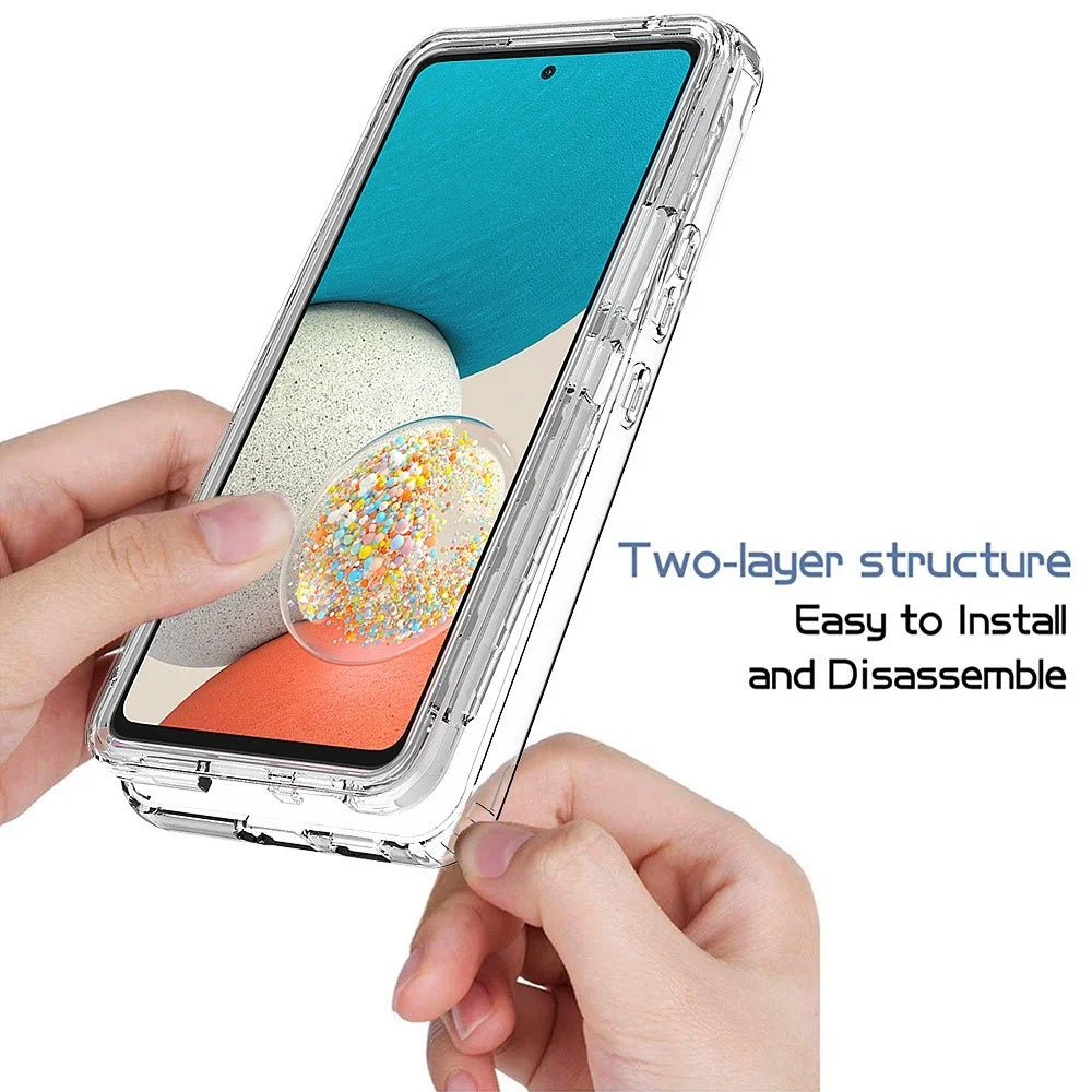 3-in-1 PC+TPU Hybrid Case for Samsung Galaxy A53 5G, Gradient Well-protected Shockproof Mobile Phone Cover with PET Screen Protector - Transparent - 2