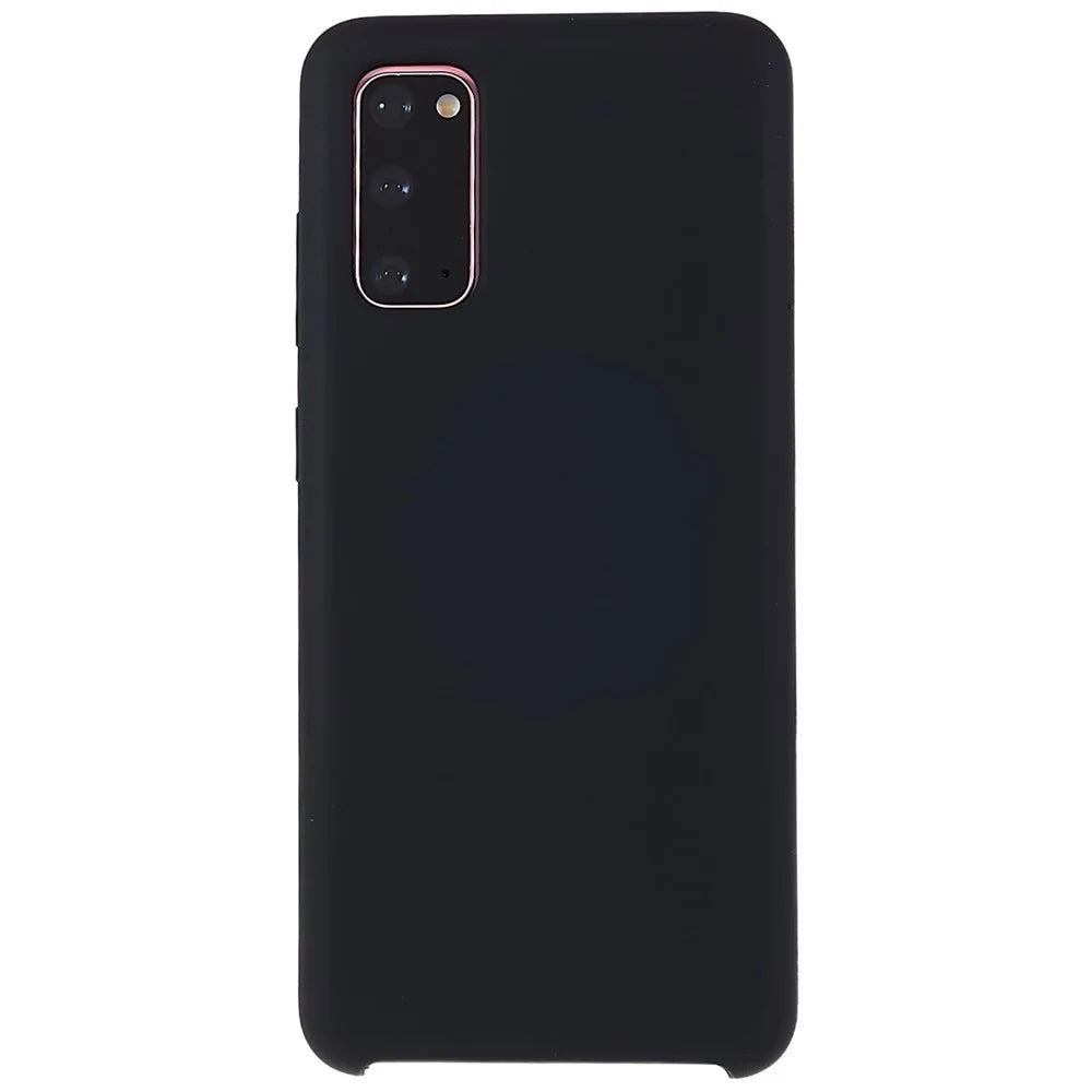 For Samsung Galaxy S20 5G/4G Premium Solid State Silicone Phone Case Mobile Phone Protector - Black - 2