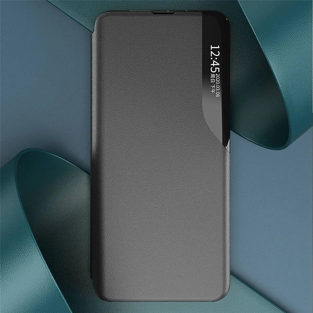 For Samsung Galaxy M23 5G/F23 5G View Window PU Leather Protective Cover Stand Design Phone Case - Black - 7