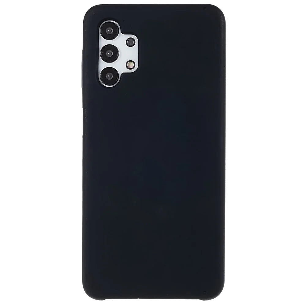 For Samsung Galaxy A32 5G Solid Silicone Ultra Slim Shockproof Phone Case Silky-Soft Touch Shockproof Back Cover - Black - 2