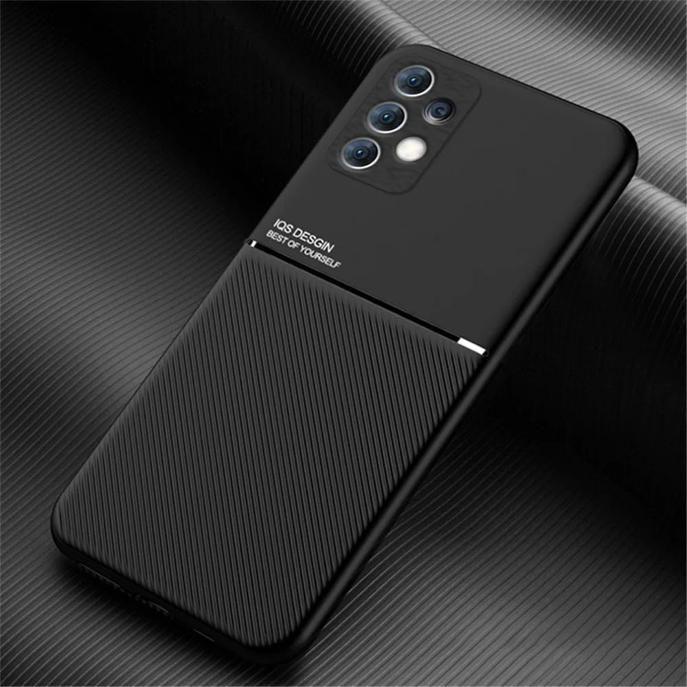For Samsung Galaxy A33 5G Imprinted PU Leather + TPU Hybrid Case Inner Metal Sheet Phone Cover - Black - 2