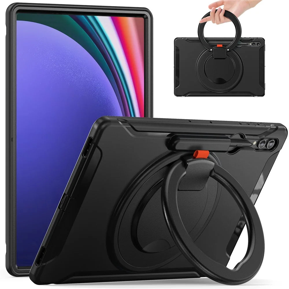 For Samsung Galaxy Tab S10 Ultra X920 / S9 Ultra X910 / S8 Ultra X900 / X906 Rotary Kickstand PC + TPU Tablet Case Cover with Pen Slot - 2