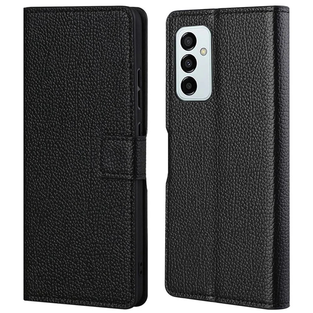 For Samsung Galaxy M23 5G / F23 5G PU Leather Litchi Texture Flip Wallet Case Stand Feature Scratch Resistant Full Protective Phone Cover - 1