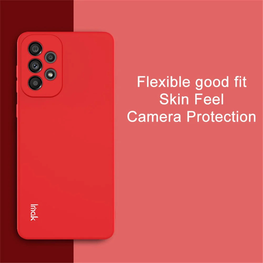 IMAK UC-2 Series For Samsung Galaxy A73 5G Wear-resistant Solid Color Skin-touch Well-protected Phone TPU Case Shell - Red - 2