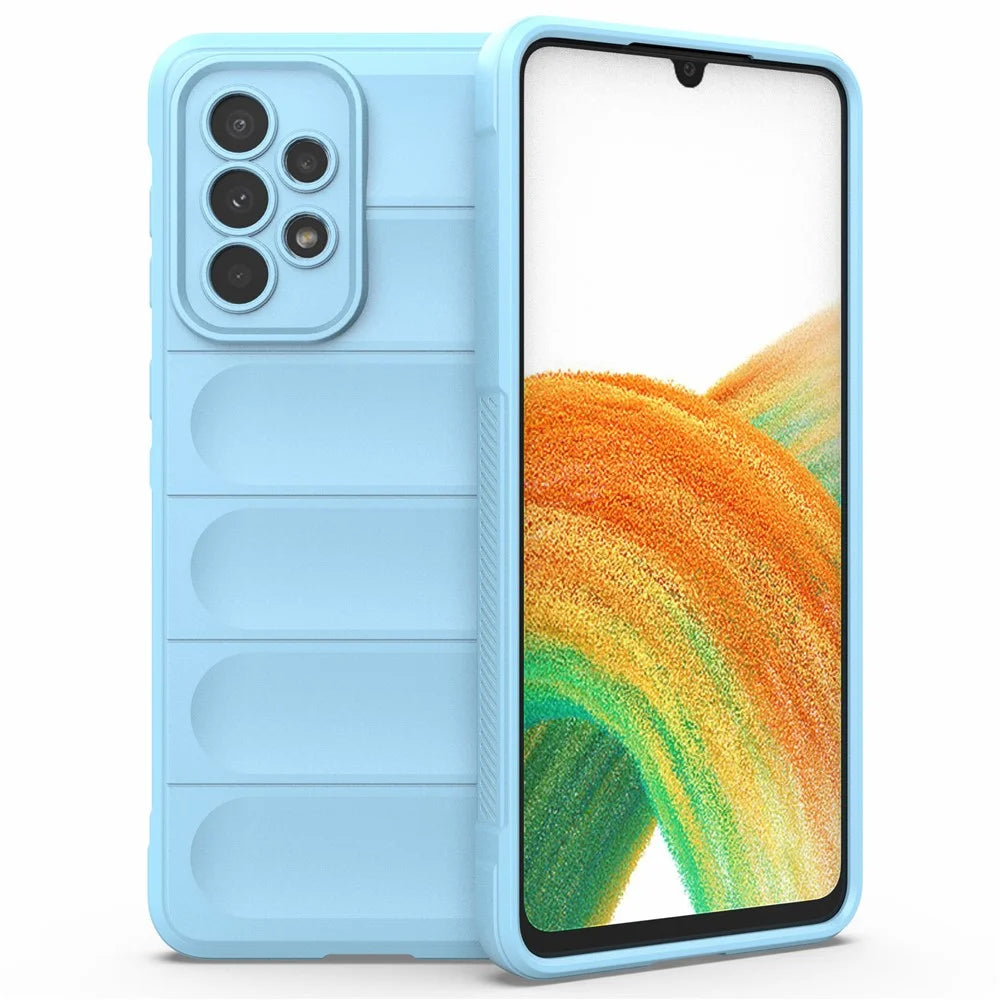 Cell Phone Cover Bag for Samsung Galaxy A73 5G, Drop Resistant TPU Rugged Back Phone Case - Baby Blue - 1