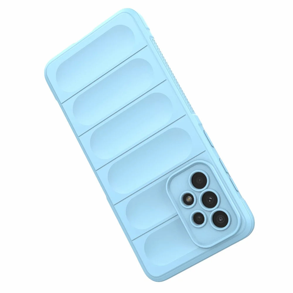 Cell Phone Cover Bag for Samsung Galaxy A73 5G, Drop Resistant TPU Rugged Back Phone Case - Baby Blue - 4