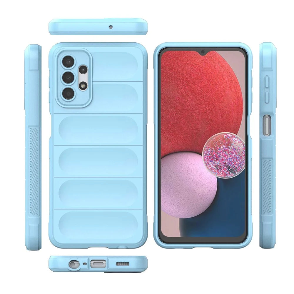 For Samsung Galaxy A13 4G Shock Resistant TPU Phone Protector Case Rugged Back Phone Cover - Baby Blue - 7