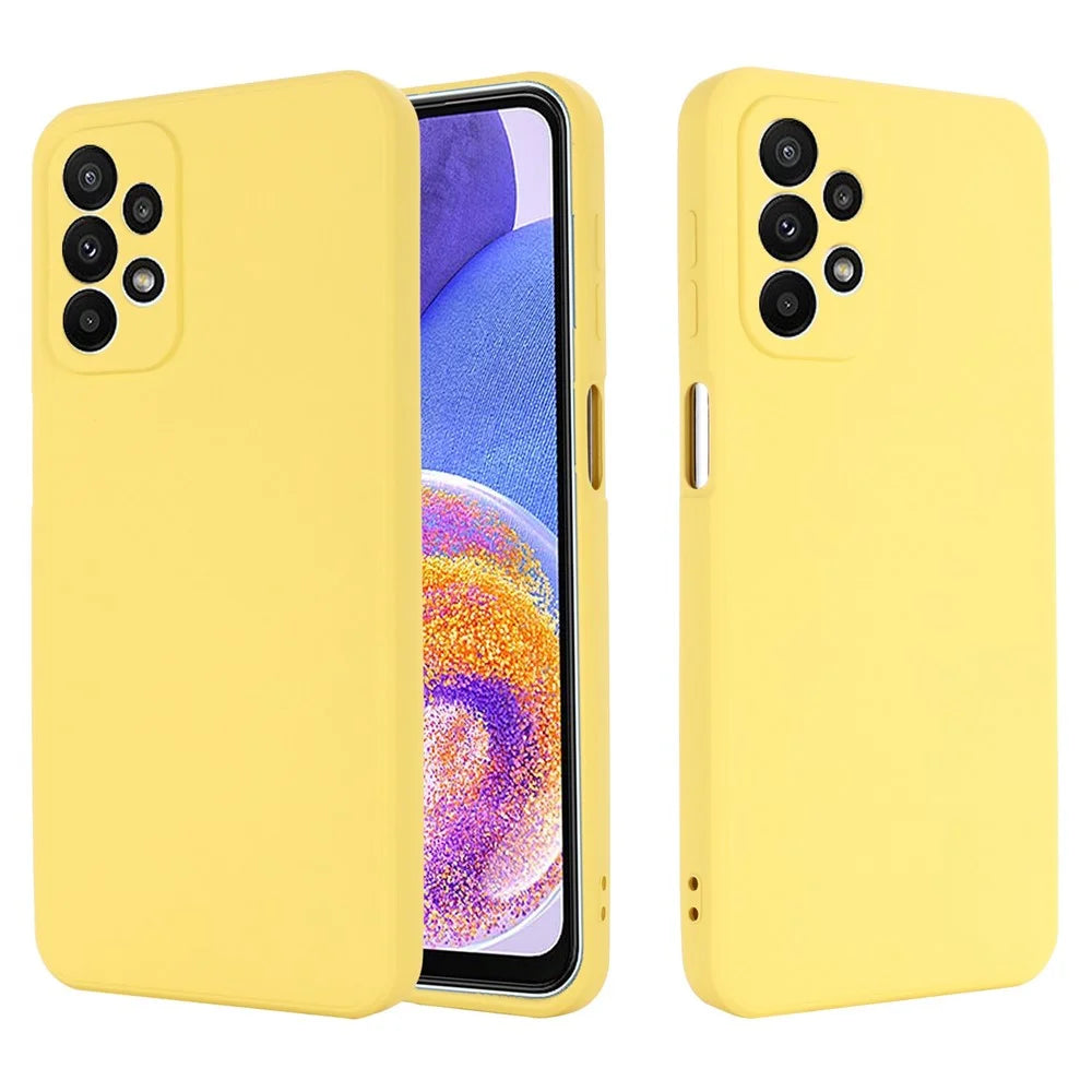 For Samsung Galaxy A23 5G (Global Version) / 4G Liquid Silicone Back Cover Soft Microfiber Lining Scratch-resistant Phone Protector - Yellow - 2