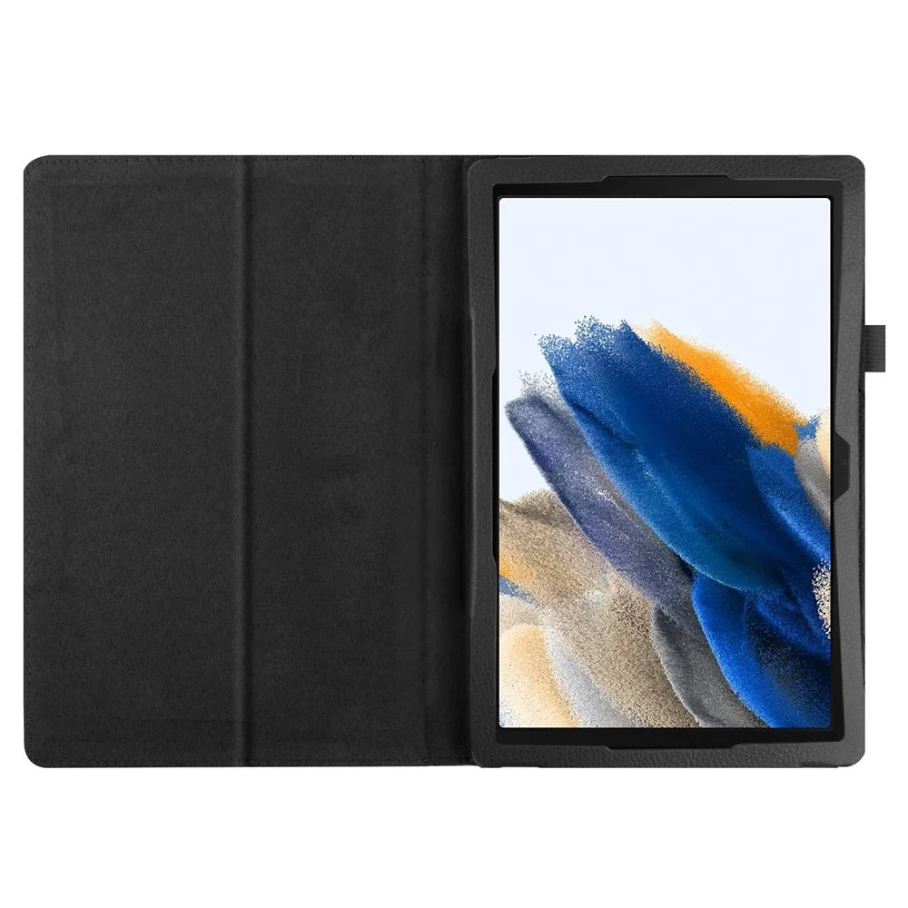 For Samsung Galaxy Tab A8 10.5 (2021) / (2022) Litchi Texture Tablet Case PU Leather Protective Cover with Auto Wake / Sleep - Black - 5