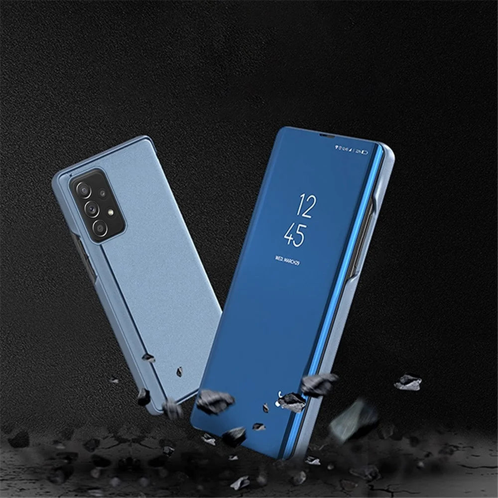 For Samsung Galaxy A33 5G Flip Leather Cover with Stand Full Body Protective Phone Case - Sky Blue - 3