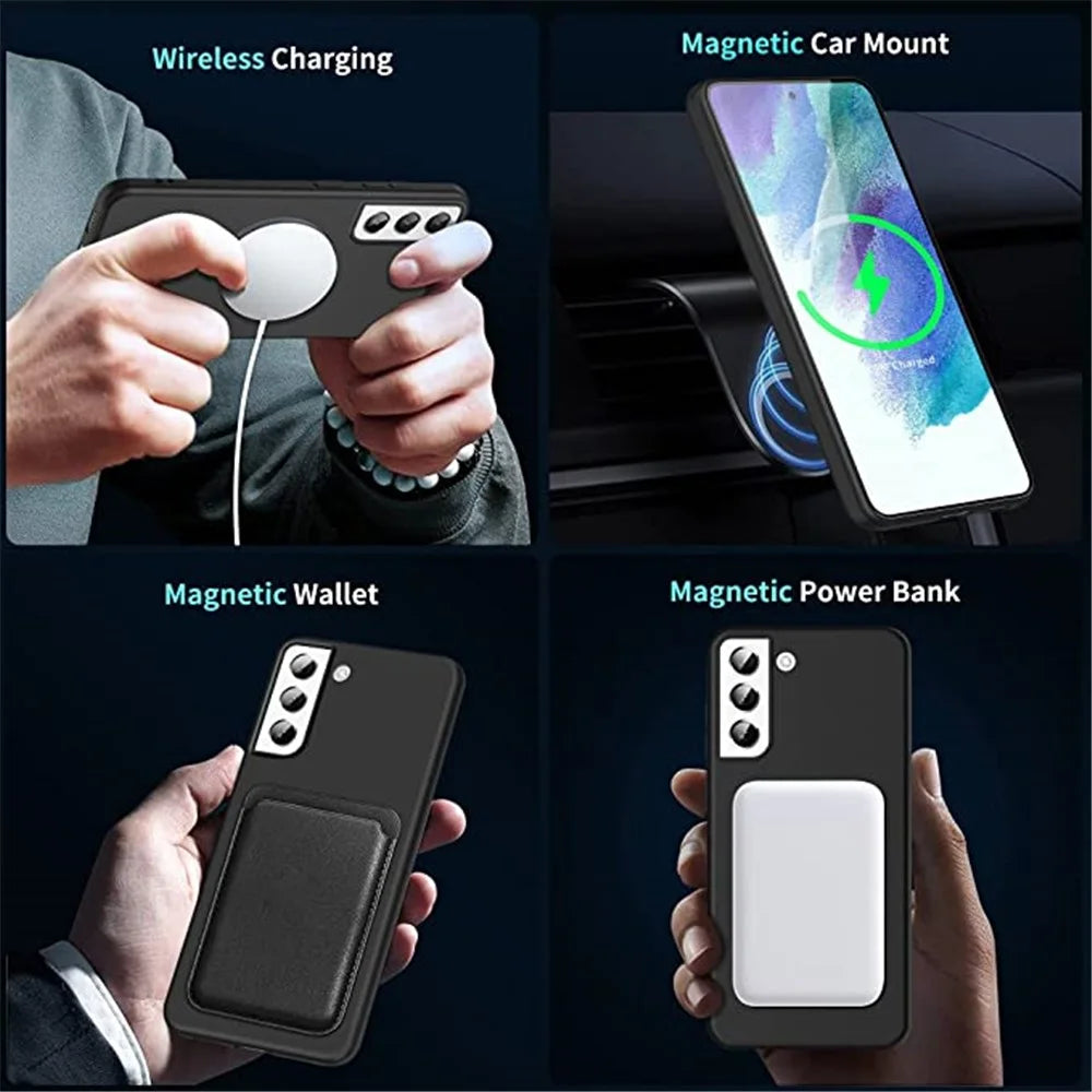 Liquid Series for Samsung Galaxy S21 FE 5G/S21 Fan Edition Liquid Silicone Magnetic Case Soft TPU Inside Microfiber Lining Cushion Protective Cover - 4