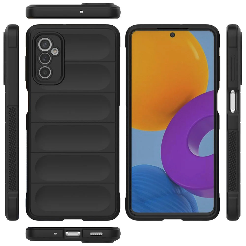 For Samsung Galaxy M52 5G TPU Shockproof Anti-slip Phone Case Precise Cutout Camera Protection Guardian - Black - 6