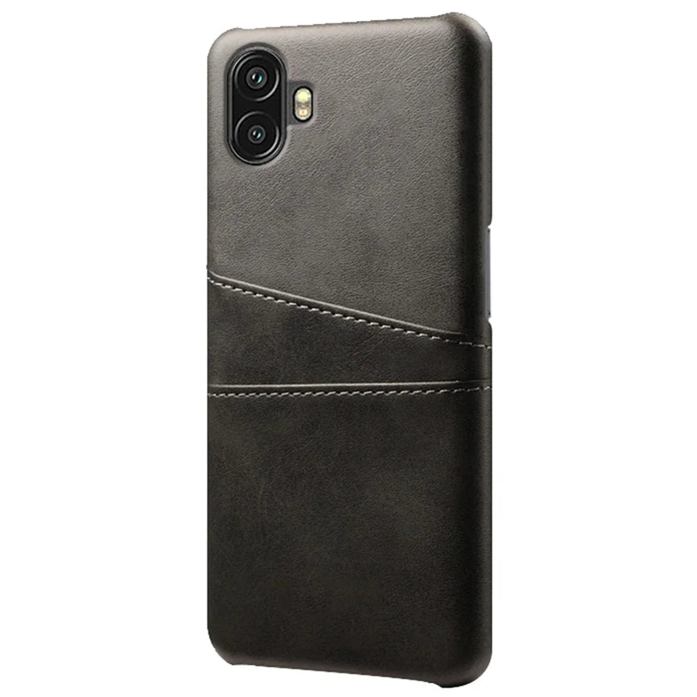 For Samsung Galaxy Xcover Pro 2 5G Anti-fall Protective Phone Case with Dual Card Slots PU Leather Coated Hard PC Back Cover Shell - Black - 2