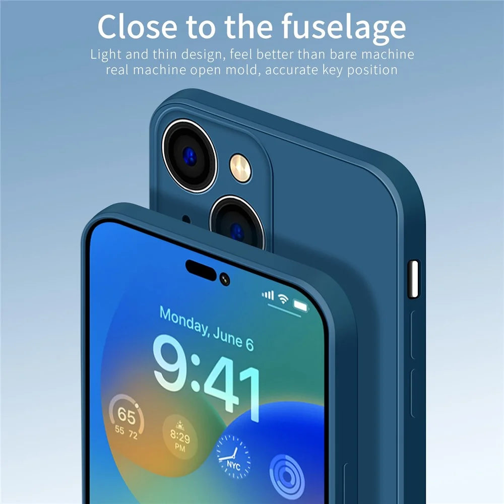 PINWUYO For iPhone 14 6.1 inch Precise Cutouts Soft TPU Case Slim Smooth Flexible Protective Phone Cover - Blue - 6