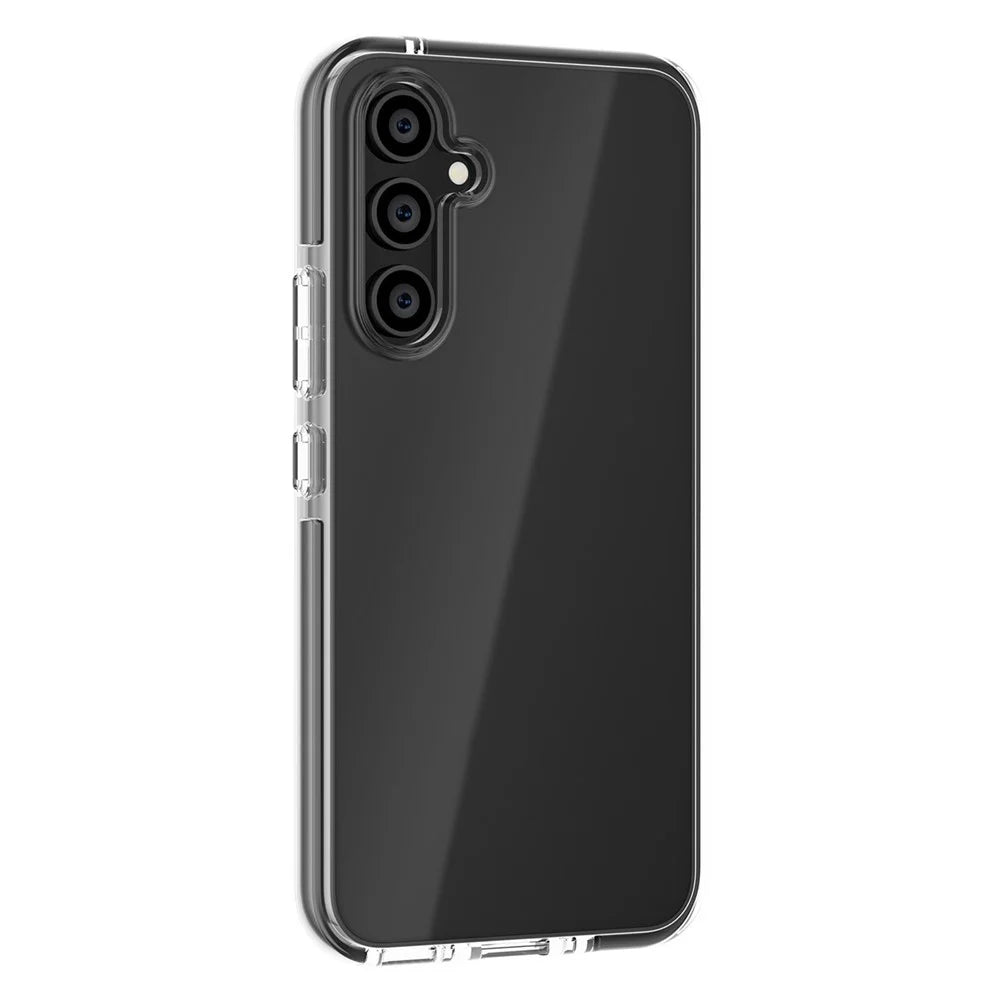 For Samsung Galaxy A54 5G Bi-color Clear Case Soft TPU + TPE Bumper Cushion Anti-Scratch Cover - Transparent Black - 6