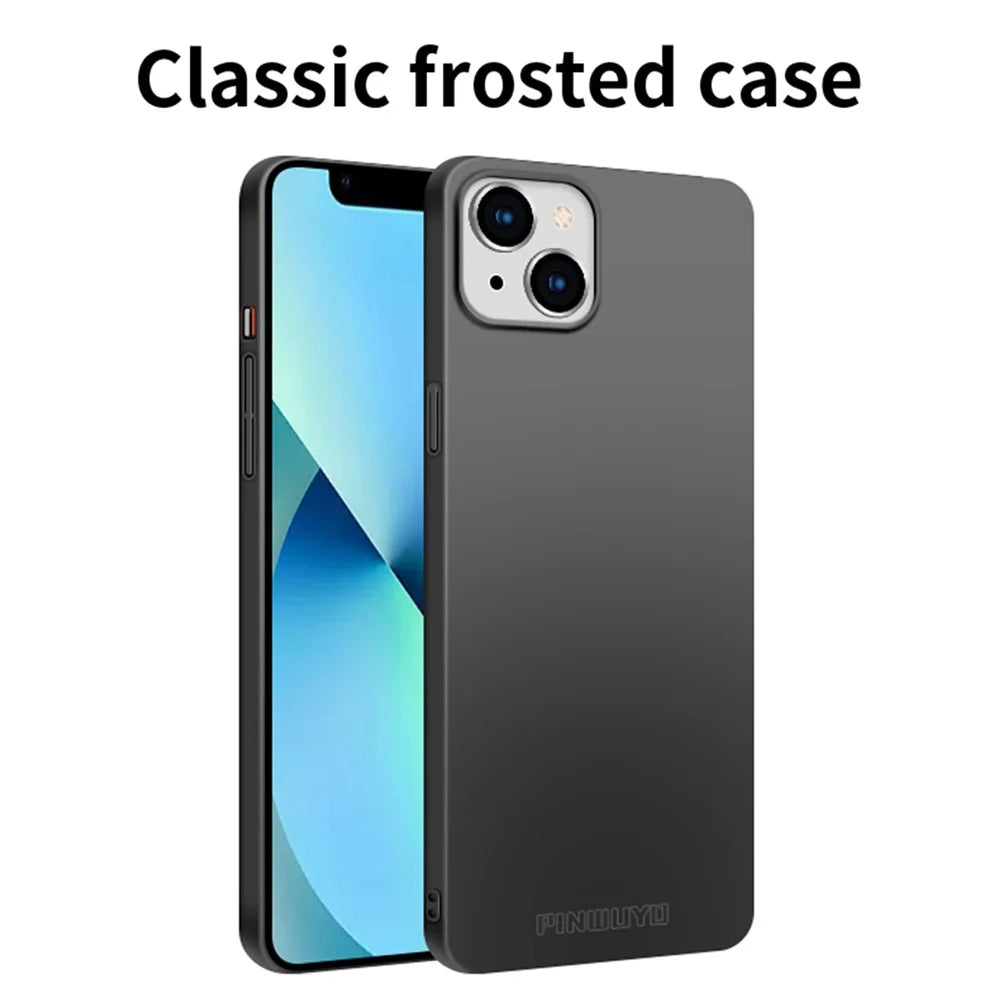 PINWUYO PC Series for iPhone 13 mini 5.4 inch Slim Thin Case Matte Hard PC Phone Cover with Magnetic Ring Holder - Black - 2