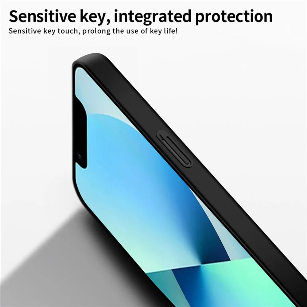 PINWUYO PC Series for iPhone 13 mini 5.4 inch Slim Thin Case Matte Hard PC Phone Cover with Magnetic Ring Holder - Black - 3