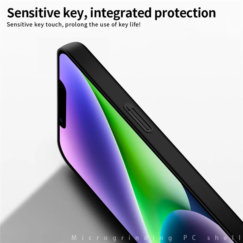 PINWUYO PC Series for iPhone 15 Hard PC Phone Case Matte Slim Phone Cover with Magnetic Ring Holder - Black - 3