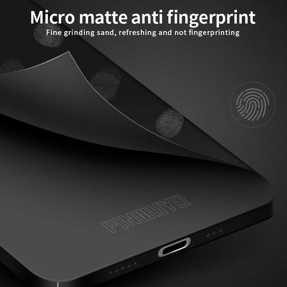 PINWUYO PC Series for iPhone 15 Hard PC Phone Case Matte Slim Phone Cover with Magnetic Ring Holder - Black - 5