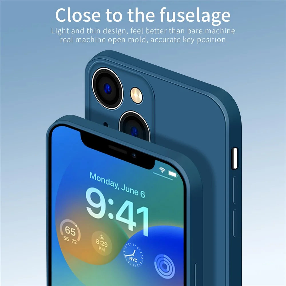 PINWUYO For iPhone 15 Plus Anti-Scratch Back Case Precise Cutouts Soft TPU Phone Cover - Dark Blue - 6