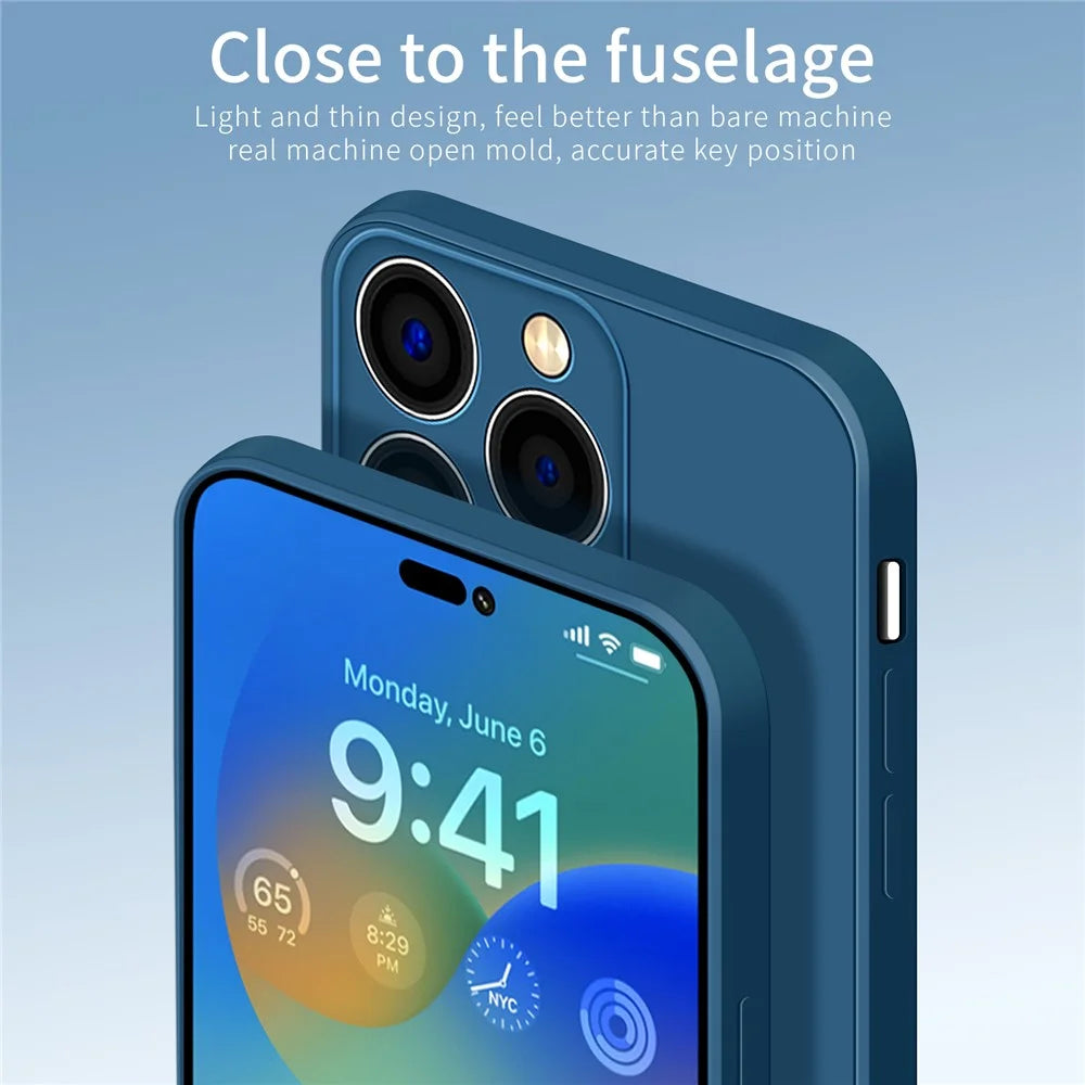 PINWUYO For iPhone 15 Pro Precise Cutouts Drop-Proof Case Soft TPU Phone Cover - Dark Blue - 6