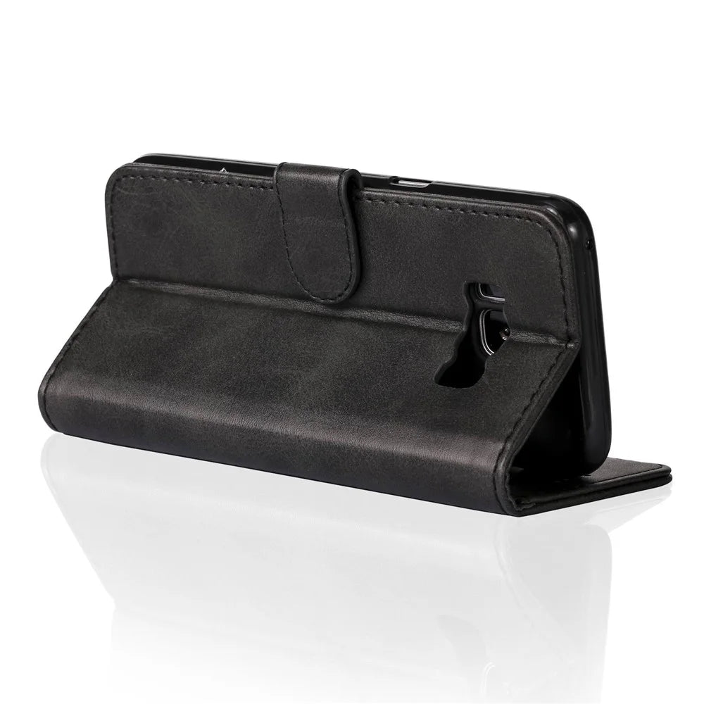 LC.IMEEKE Wallet Stand Leather Case Accessory for Samsung Galaxy S8 Plus G955 - Black - 4