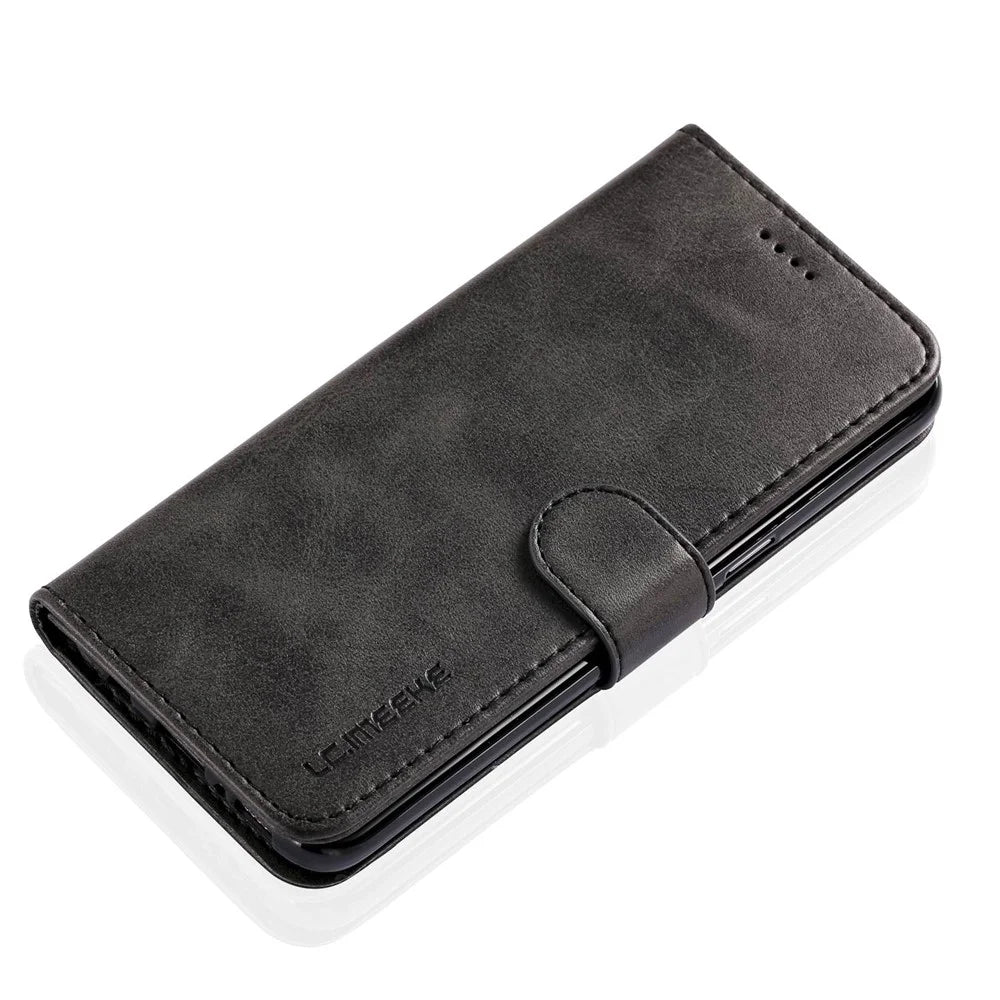 LC.IMEEKE Wallet Stand Leather Case Accessory for Samsung Galaxy S8 Plus G955 - Black - 6