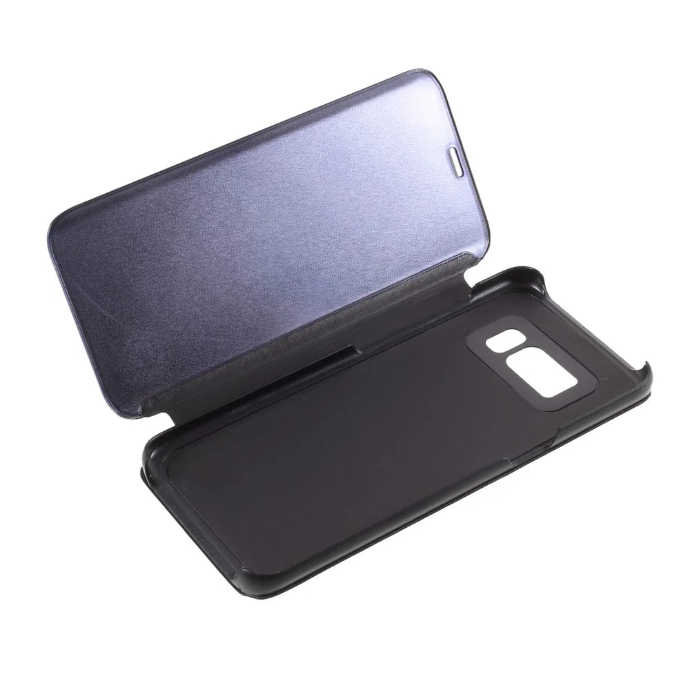 For Samsung Galaxy S8 Flip Leather Cover with Stand Full Body Protective Phone Case - Black - 5