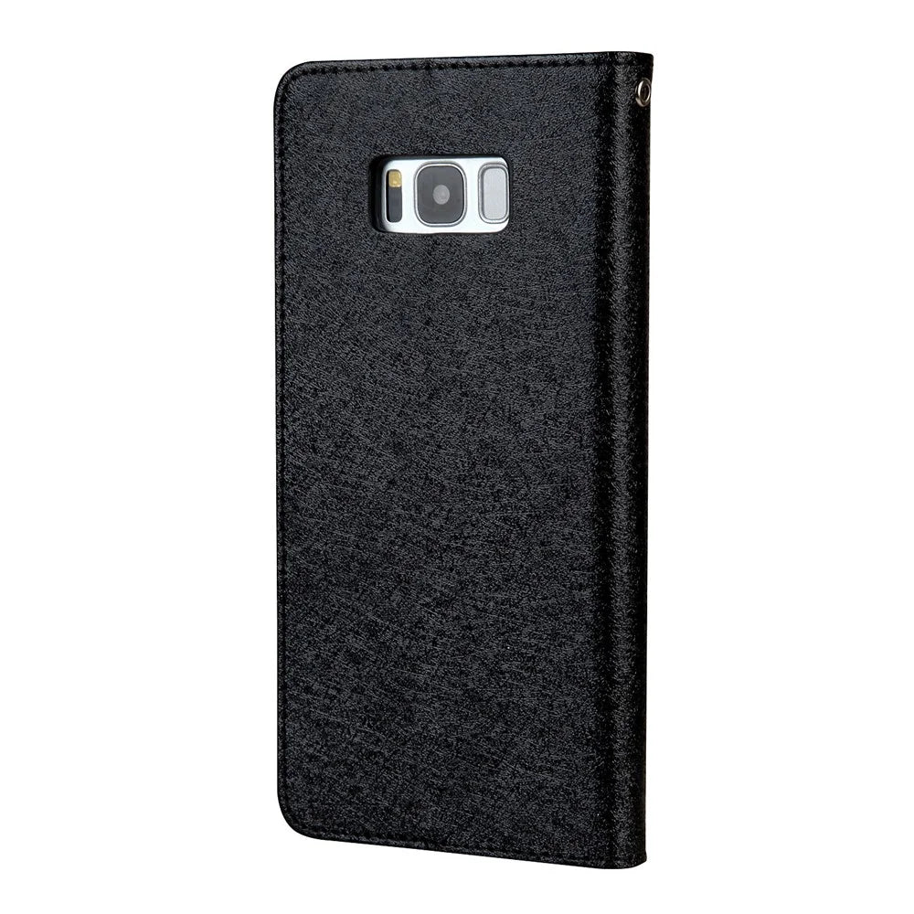 CMAI2 Series Silk Texture Wallet Stand Leather Case for Samsung Galaxy S8 G950 - Black - 5