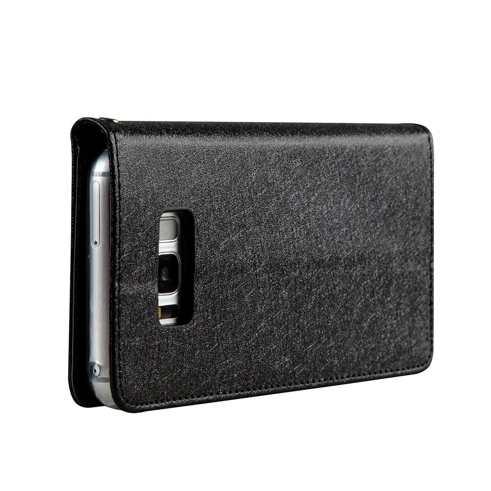 CMAI2 Series Silk Texture Wallet Stand Leather Case for Samsung Galaxy S8 G950 - Black - 6